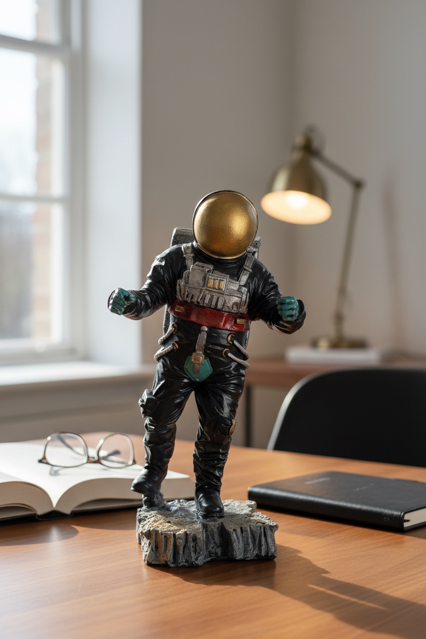 Astronot Figürlü Dekoratif Masaüstü Biblo
