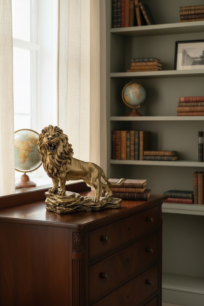 Kükreyen Aslan Dekoratif Masaüstü Biblo Görseli